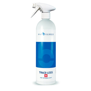Bilt Hamber Trace-Less glass cleaner bottle on a white background