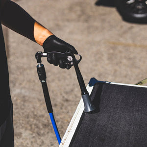 Person using air blaster tool