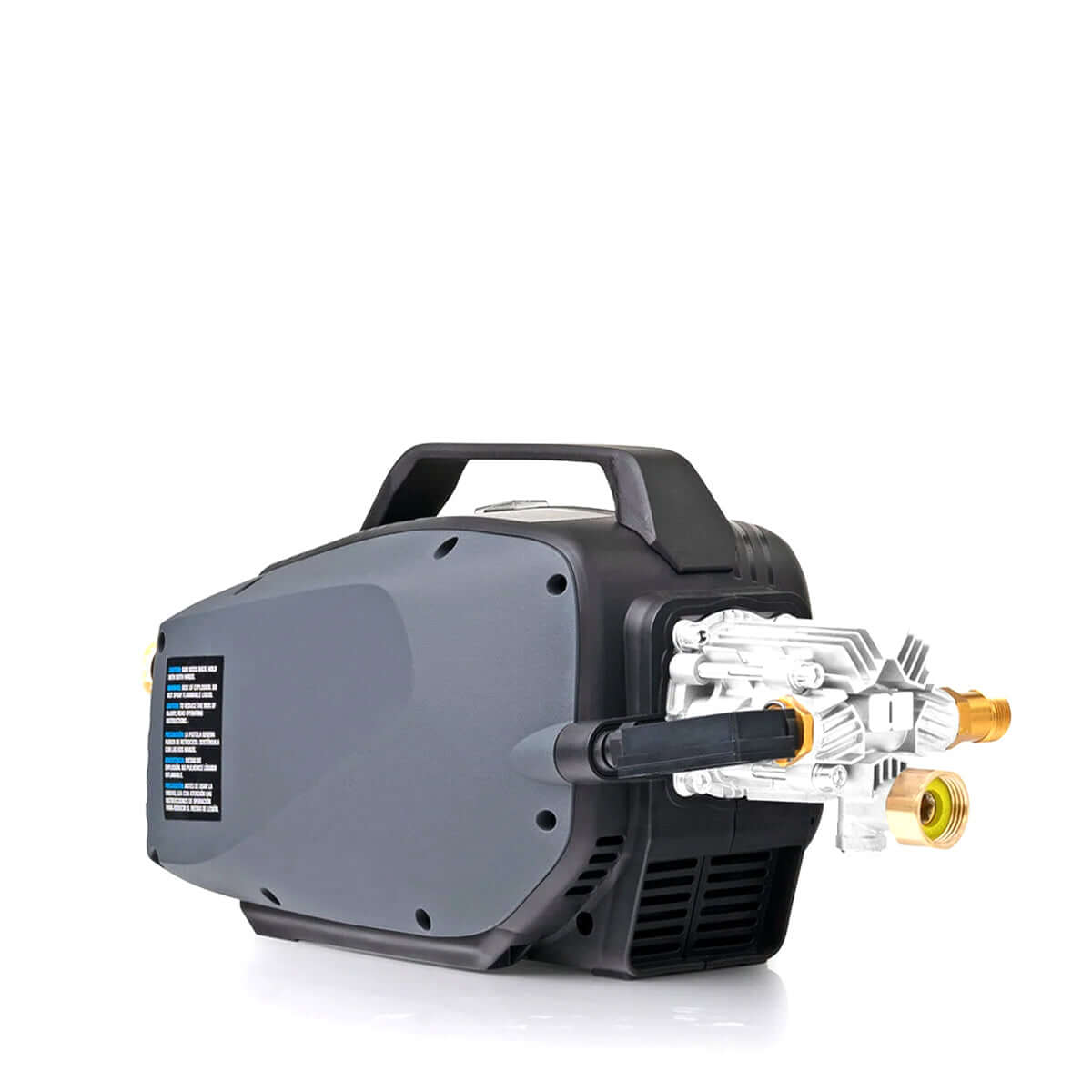 Pressure washer with lance and nozzle on a white background