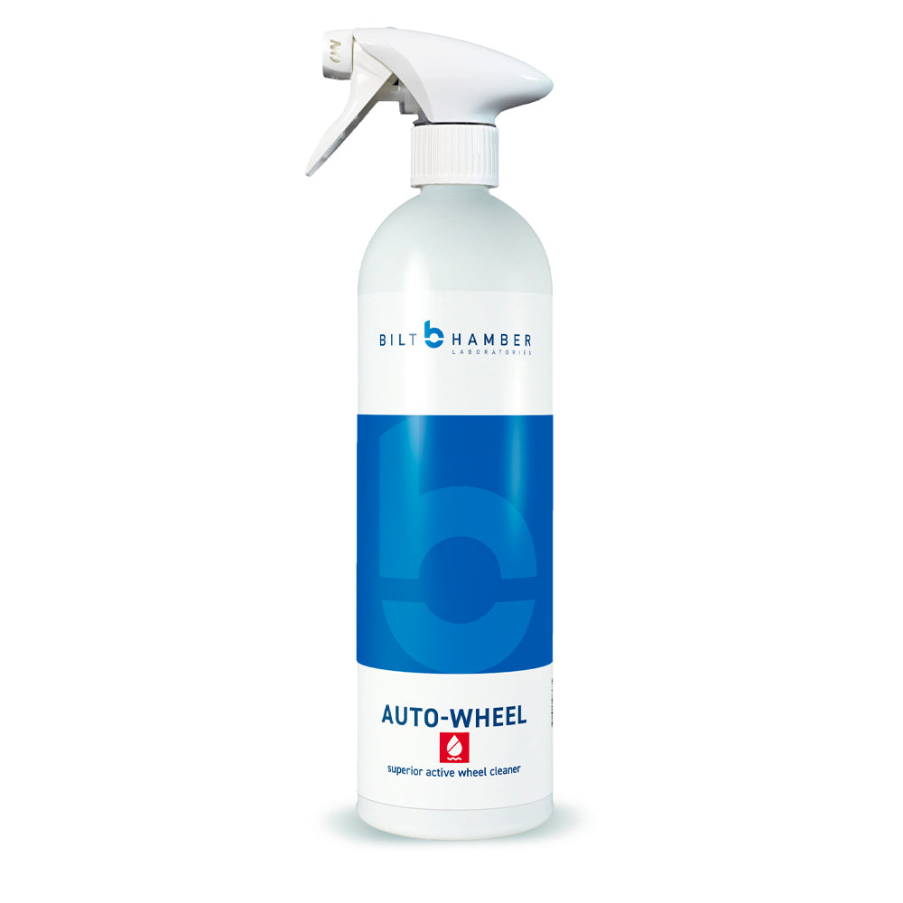 Bilt Hamber Auto-Wheel cleaning spray bottle on a white background