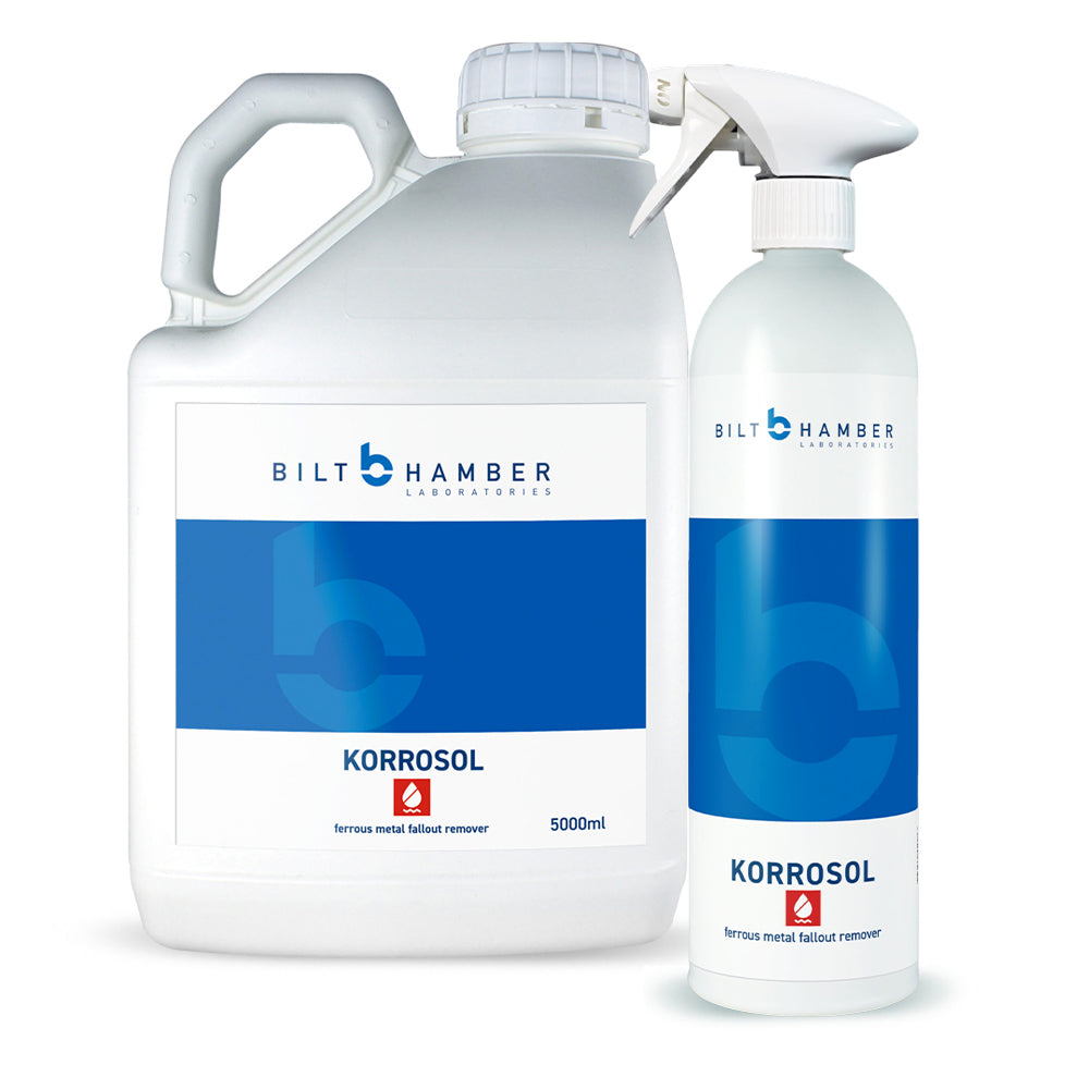 Two Bilt Hamber Korrosol bottles on a white background