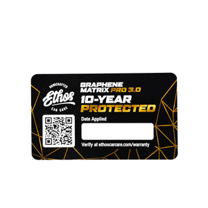 Ethos Graphene Matrix PRO Coating V3 warranty sticker