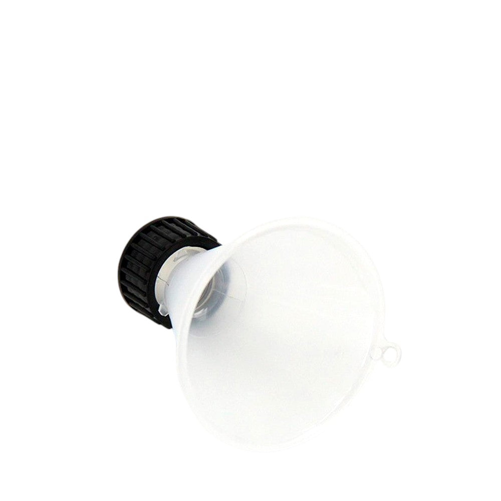 White funnel with black base on a white background